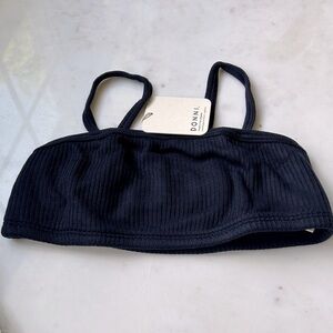 New DONNI. Midnight butter bandeau Ribbed Bralette XS